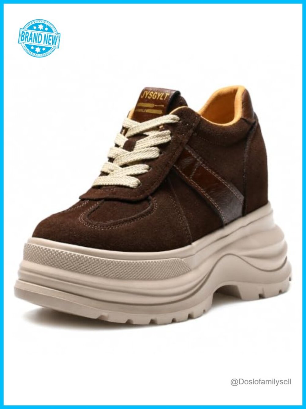 5 Inch Platform Sneakers Genuine Suede Leather Wedge Chunky Women